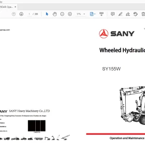 Sany SY155W Wheeled Hydraulic Excavator Operation & Maintenance Manual - PDF