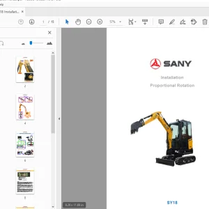 Sany SY18 Installation Proportional Rotation Manual - PDF