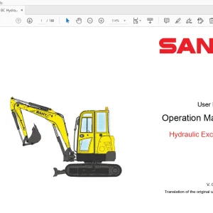 Sany SY18C Hydraulic Excavator Operation Manual - PDF