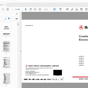 Sany SY195/205/215/225/235/265C9  Safety, Operation and Maintenance Manual - PDF