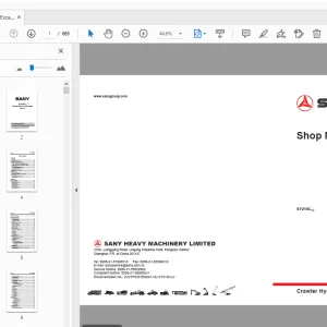 Sany SY215C,SY215LC Hydraulic Excavator Service Manual - PDF