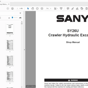 Sany SY26U Crawler Hydraulic Excavator Service Manual - PDF