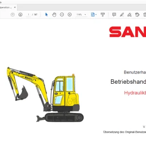 Sany SY26U Hydraulikbagger Benutzerhandbuch Betriebshandbuch - PDF