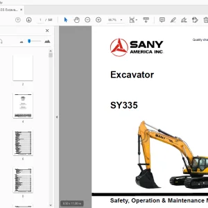 Sany SY335 Excavator Safety, Operation & Maintenance Manual - PDF