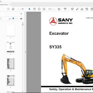 Sany SY335 Hydraulic Excavator Safety, Operation & Maintenance Manual - PDF