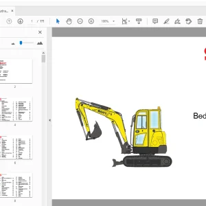 Sany SY35C Hydraulikbagger Betriebsanleitung & Bedienungshandbuch - PDF