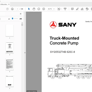 Sany Truck-Mounted Concrete Pump SYG5532THB 620C-8 62M Operation & Maintenance Manual - PDF