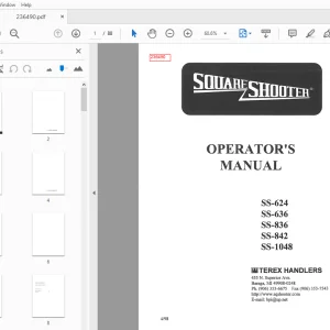 Square Shooter SS-624 SS-636 SS-836 SS-842 SS-1048 Operator's Manual - PDF