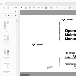 TADANO AR-1000M-1 All Terrain Crane Operation & Maintenance Manual - PDF