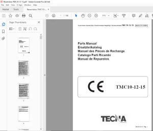 TECNA Forklift TMC10-12-15 Parts Manual PN S71113200014 PDF