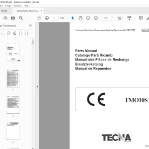 TECNA Forklift TMO10S Parts Manual PN S71113200021 - PDF DOWNLOAD