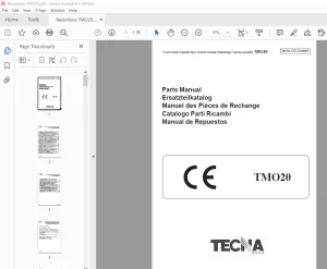 TECNA Forklift TMO20 Parts Manual PN S71113200003 - PDF DOWNLOAD