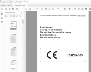 TECNA Forklift TMP20-30S Parts Manual - PDF DOWNLOAD