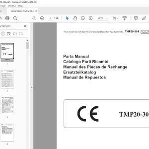 TECNA Forklift TMP20-30S Parts Manual - PDF DOWNLOAD