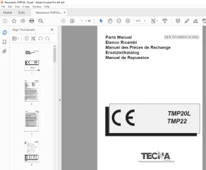 TECNA Forklift TMP20L TMP22 Parts Manual PN S01144560040 PDF