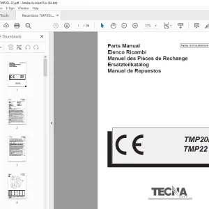 TECNA Forklift TMP20L TMP22 Parts Manual PN S01144560040 PDF