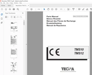 TECNA Forklift TMS10 TMS12 Parts Manual PN S01145110003 - PDF DOWNLOAD
