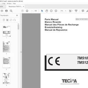TECNA Forklift TMS10 TMS12 Parts Manual PN S01145110003 - PDF DOWNLOAD