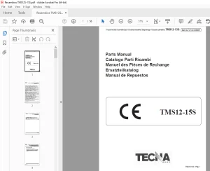 TECNA Forklift TMS12-15S Parts Manual PN S71113200007 PDF