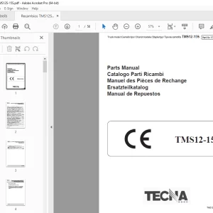 TECNA Forklift TMS12-15S Parts Manual PN S71113200007 PDF