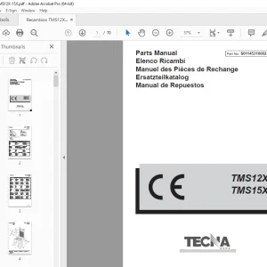 TECNA Forklift TMS12X TMS15X Parts Manual PN S01145310002 PDF