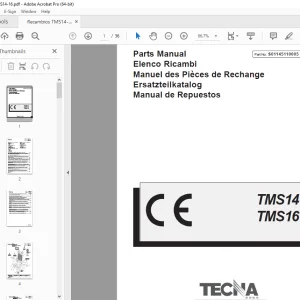 TECNA Forklift TMS14 TMS16 Parts Manual PN S01145110005 - PDF DOWNLOAD