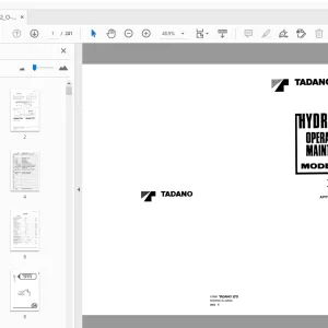 Tadano AR-200M Hydraulic Crane Operation & Maintenance Manual - PDF