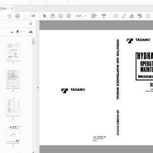 Tadano AR-200M Hydraulic Crane Operation & Maintenance Manual - PDF