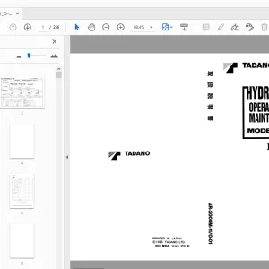 Tadano AR-200M Hydraulic Crane Operation & Maintenance Manual - PDF