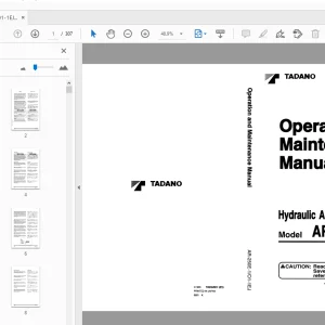 Tadano AR-250E-1 Hydraulic All Terrain Crane Operation & Maintenance Manual - PDF