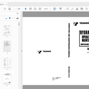 Tadano AR-250E Hydraulic Crane Operation & Maintenance Manual - PDF