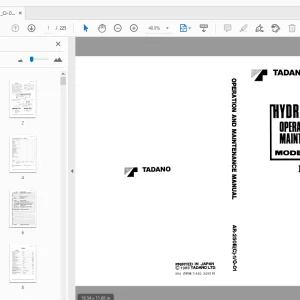Tadano AR-250E Hydraulic Crane Operation & Maintenance Manual - PDF