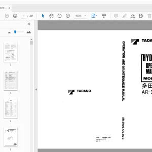 Tadano AR-300E Hydraulic Crane Operation & Maintenance Manual - PDF