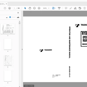 Tadano AR-600E Hydraulic Crane Operation & Maintenance Manual - PDF