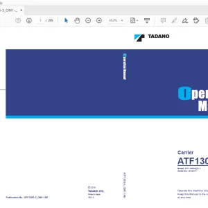 Tadano ATF130G-5 Carrier Operation Manual - PDF