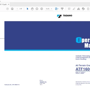 Tadano ATF160G-5 All Terrain Crane Operation Manual - PDF