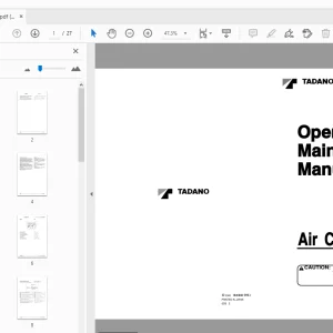 Tadano Air Conditioner Operation & Maintenance Manual - PDF