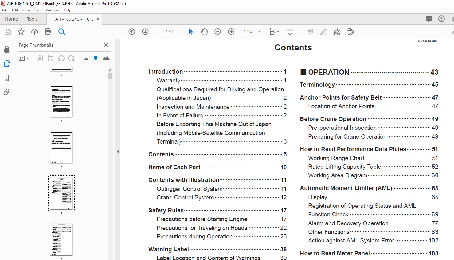 Tadano All Terrain Crane ATF100G-4 Operation Manual PDF - Image 3