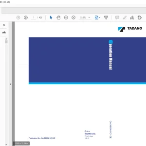 Tadano All Terrain Crane GA-3600N Operation Manual PDF DOWNLOAD