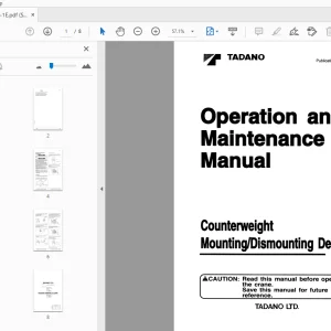Tadano Counterweight Mounting/Dismounting Device Operation & Maintenance Manual - PDF