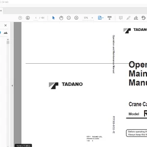 Tadano Crane Carrier RTF300-6 Operation & Maintenance Manual - PDF DOWNLOAD