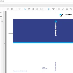 Tadano Crane TR-600EXL Rough Terrain Crane Operation Manual - PDF DOWNLOAD