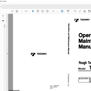 Tadano Crane TR-250M-s Rough Terrain Crane Operation & Maintenance Manual