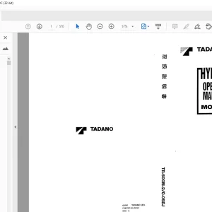Tadano Crane TR-500M Hydraulic Crane Operation & Maintenance Manual 