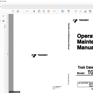 Tadano Forklift TG-500E-3 Operation and Maintenance Manual