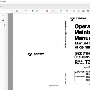 Tadano Forklift TG-500E-3 Truck Crane Operation and Maintenance Manual