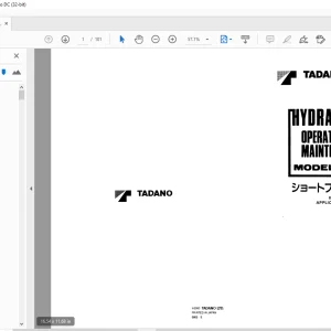 Tadano Forklift TL-250E 液壓通道操作和 保養手冊 - PDF DOWNLOAD