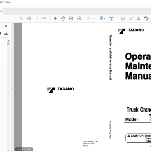 Tadano Forklift Truck Crane TG-500E-3 Operation and Maintenance Manual