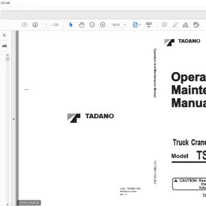 Tadano Forklift Truck Crane TS-75M-1 Operation & Maintenance Manual
