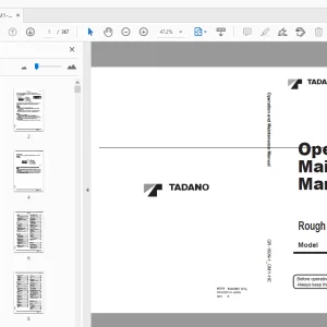 Tadano GR-160N-1 Rough Terrain Crane Operation & Maintenance Manual - PDF